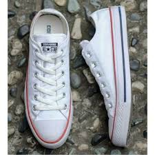 Giày Thể Thao Converse All Star Cổ Thấp Màu Trắng Đen Thời Trang Cho Nam Nữ