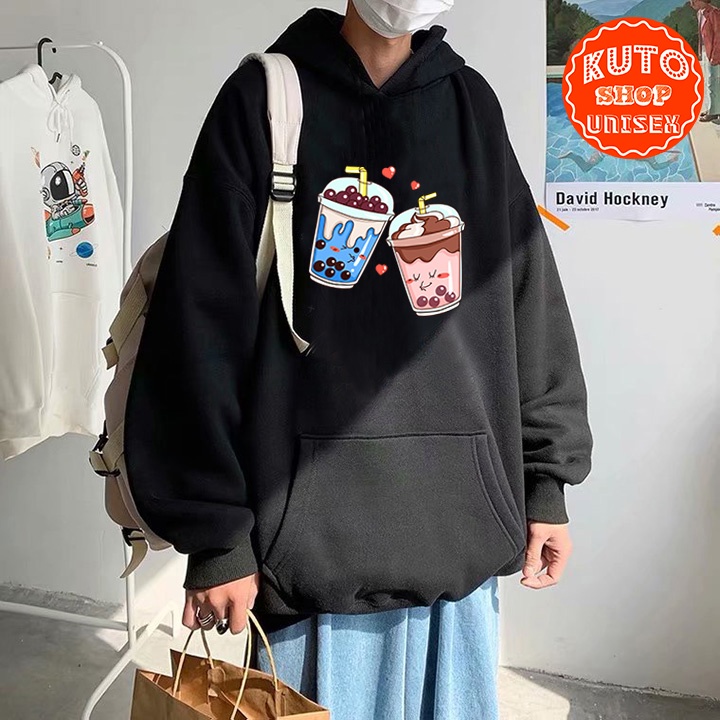 ÁO HOODIE TRÀ SỮA Nỉ Ngoại Cao Cấp - In Pet Siêu Bền Siêu Đẹp