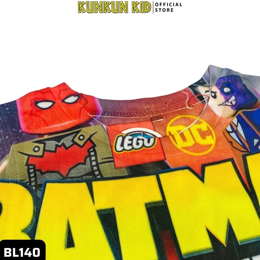 Quần áo bé trai thun lạnh in 3d hình người dơi batman Kunkun Kid BL140