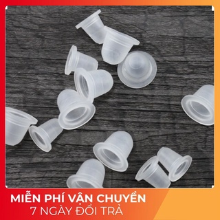 Chum silicon và hũ nhựa đựng mực phun xăm