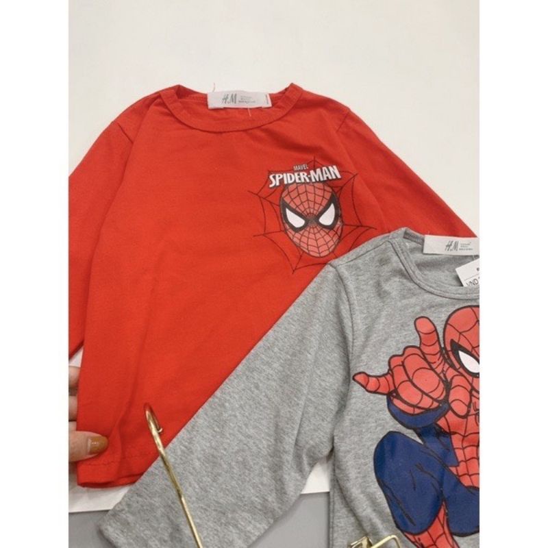 COMBO 2 ÁO NHỆN DÀI TAY CHO BÉ TRAI MÀ GHI VÀ ĐỎ