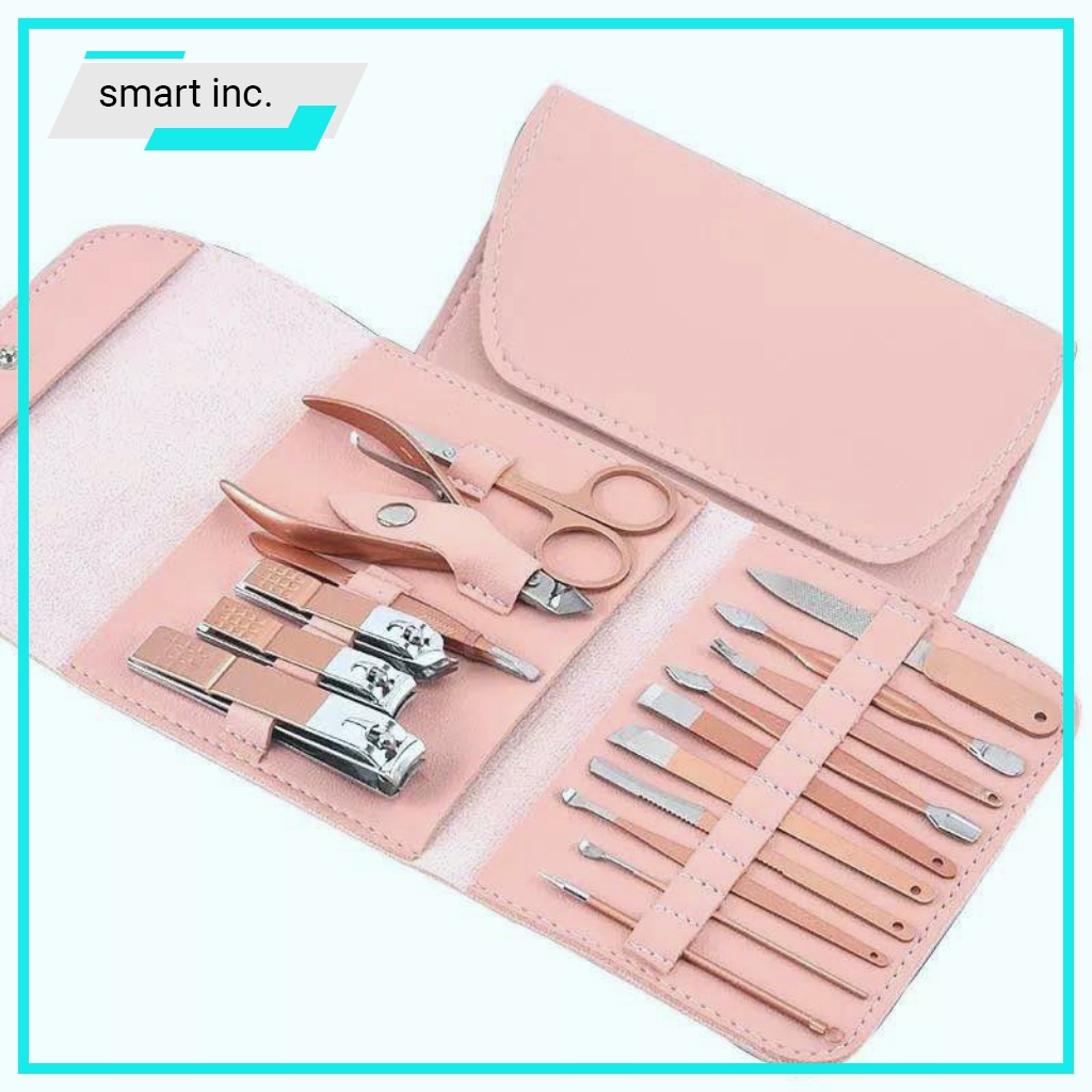 Bộ Bấm Cắt Móng Tay Nail Care Thép Không Rỉ 16 👄FREESHIP👄 Món Màu Hồng Đa Năng