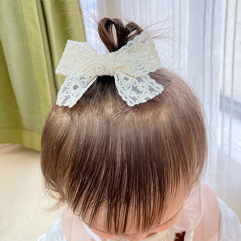 Băng đô/Kẹp tóc vải ren thắt nơ phong cách Hàn Quốc thời trang mùa hè dễ thương cho bé gái