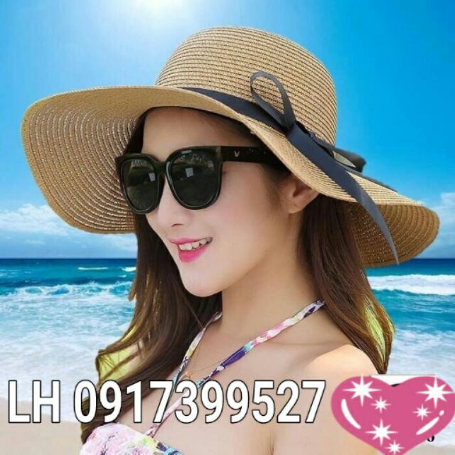 Nón rộng vành mũ rộng vành đi biển mùa hè thời trang Hàn Quốc