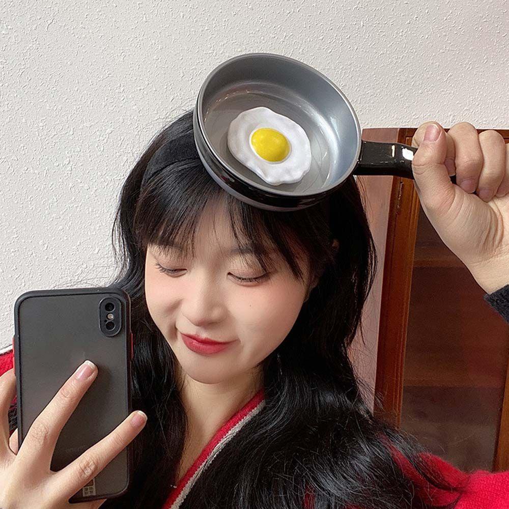 Băng Đô Cài Tóc Hình Quả Trứng Chiên Hoạt Hình Vui Nhộn Phong Cách Hàn Quốc