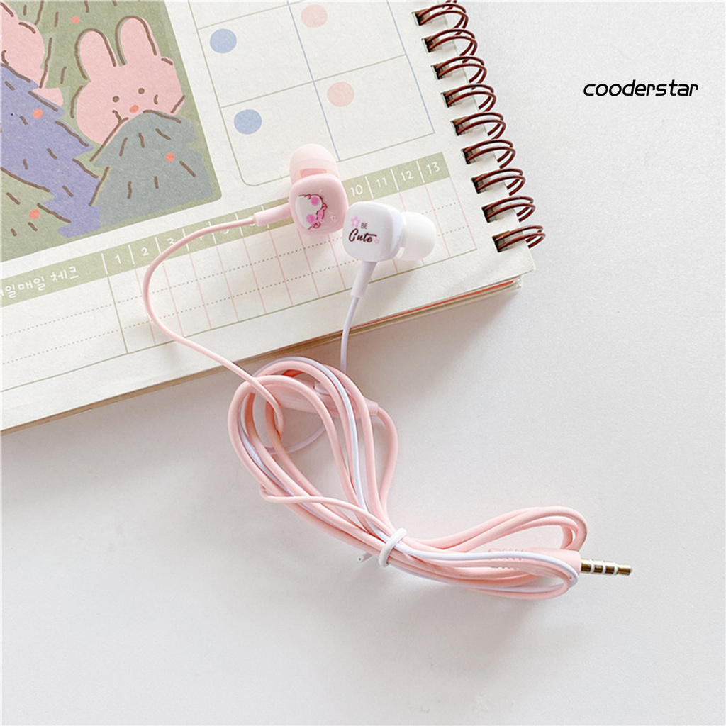 Tai nghe nhét tai có dây âm thanh nổi bass thông dụng với hộp đựng hoạ tiết hoạt hình