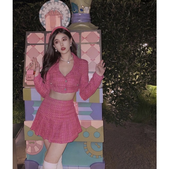 Set bộ áo vest chân váy xoè