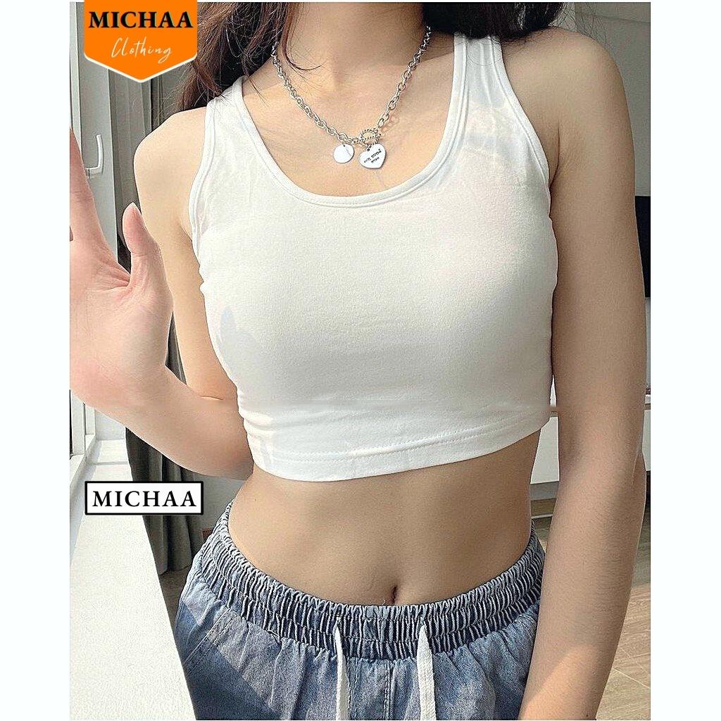 Áo Ba Lỗ Nữ Croptop SÁT NÁCH CỔ TRÒN Ôm Body Mặc Đẹp, Áo 3 Lỗ Balo Basic Ulzzang - MICHAA