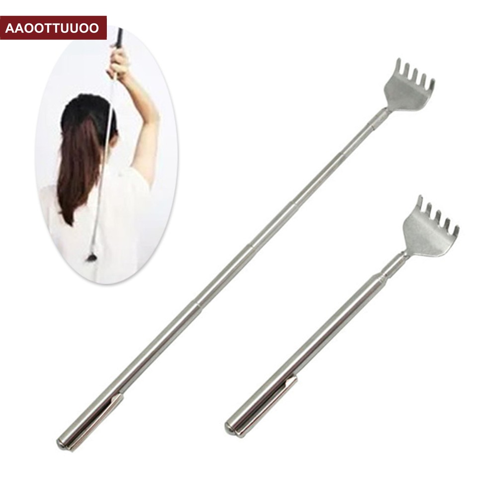 (Hàng Mới Về) Dụng Cụ Gãi Lưng Bằng Thép Không Gỉ Có Thể Kéo Dài Tiện Dụng