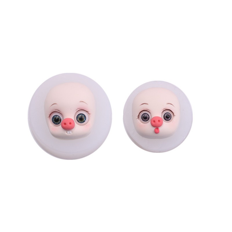 Clay doll eyes DIY clay soft pottery resin doll brooch Meijie pig baby head eyes eyeballs