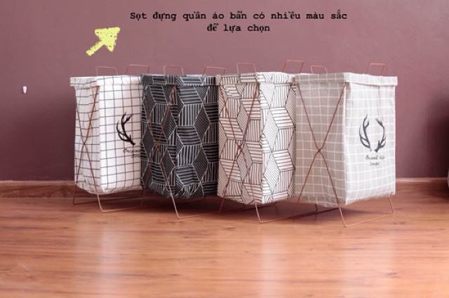 Sọt quần áo vintage khung sắt 35*25*60 đỉnh cao