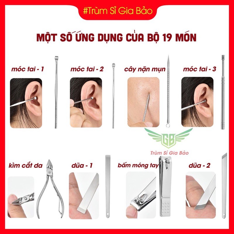 Bộ bấm móng tay làm đẹp 19 chi tiết , bộ kìm bấm móng gọn nhẹ , tiện dụng sang - xịn - mịn.