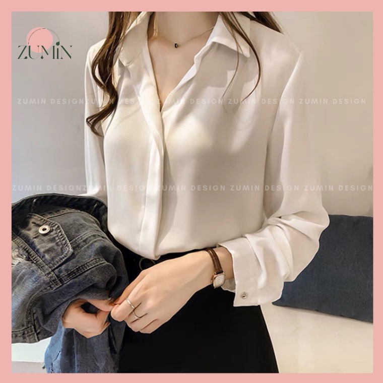 Áo sơ mi nữ công sở thời trang, áo sơ mi nữ đi học đi làm 4 màu trẻ trung | BigBuy360 - bigbuy360.vn