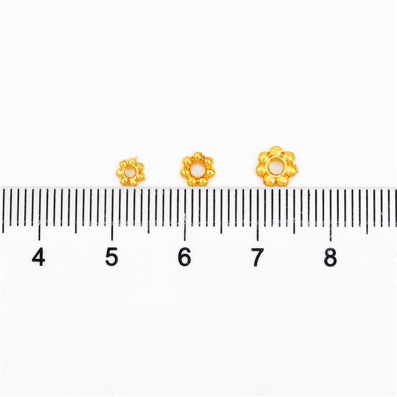 Đầu nối hạt mạ vàng 18K hình bông hoa làm khuyên tai/vòng tay/vòng cổ thủ công DIY