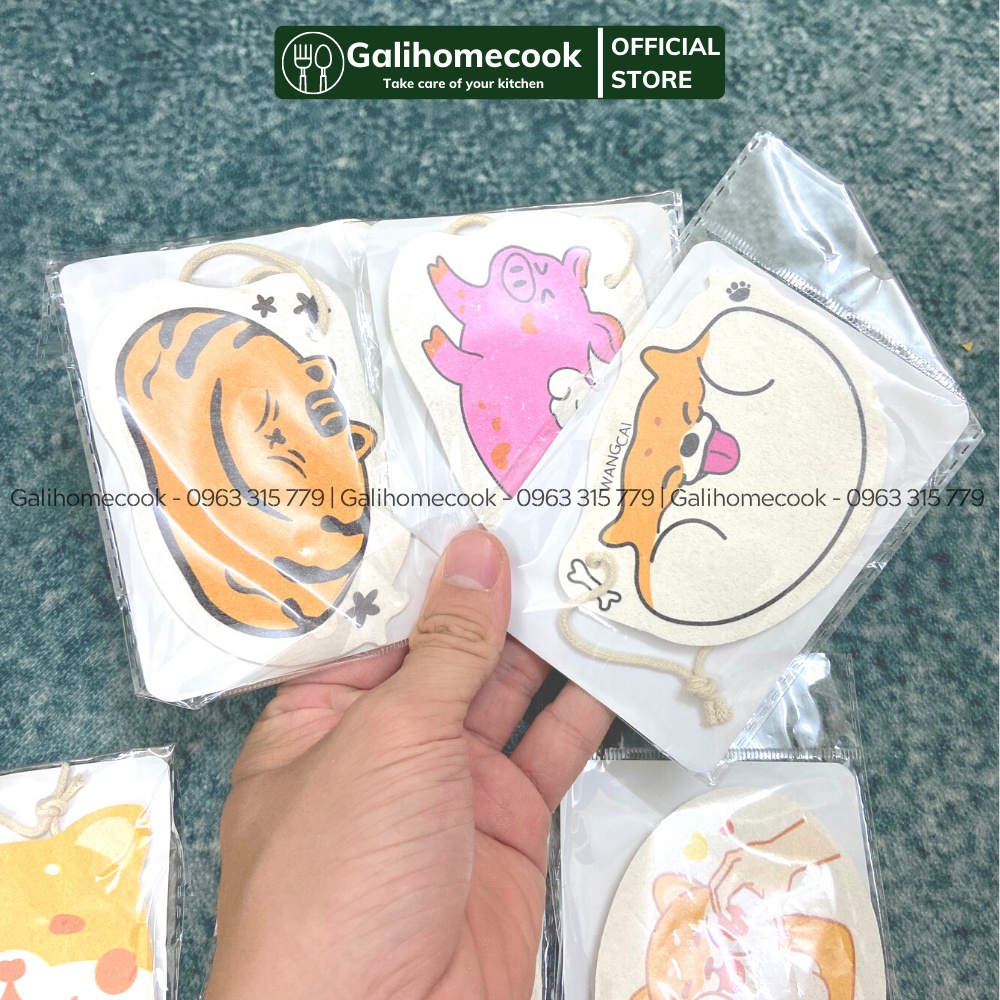 Miếng Mút Rửa Chén Bát, Xoong Nồi Đa Năng In Họa Tiết Động Vật Dễ Thương | Galihomecook