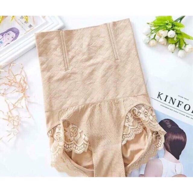 Quần gen đùi cao cao chống cuộn có ren loại xịn