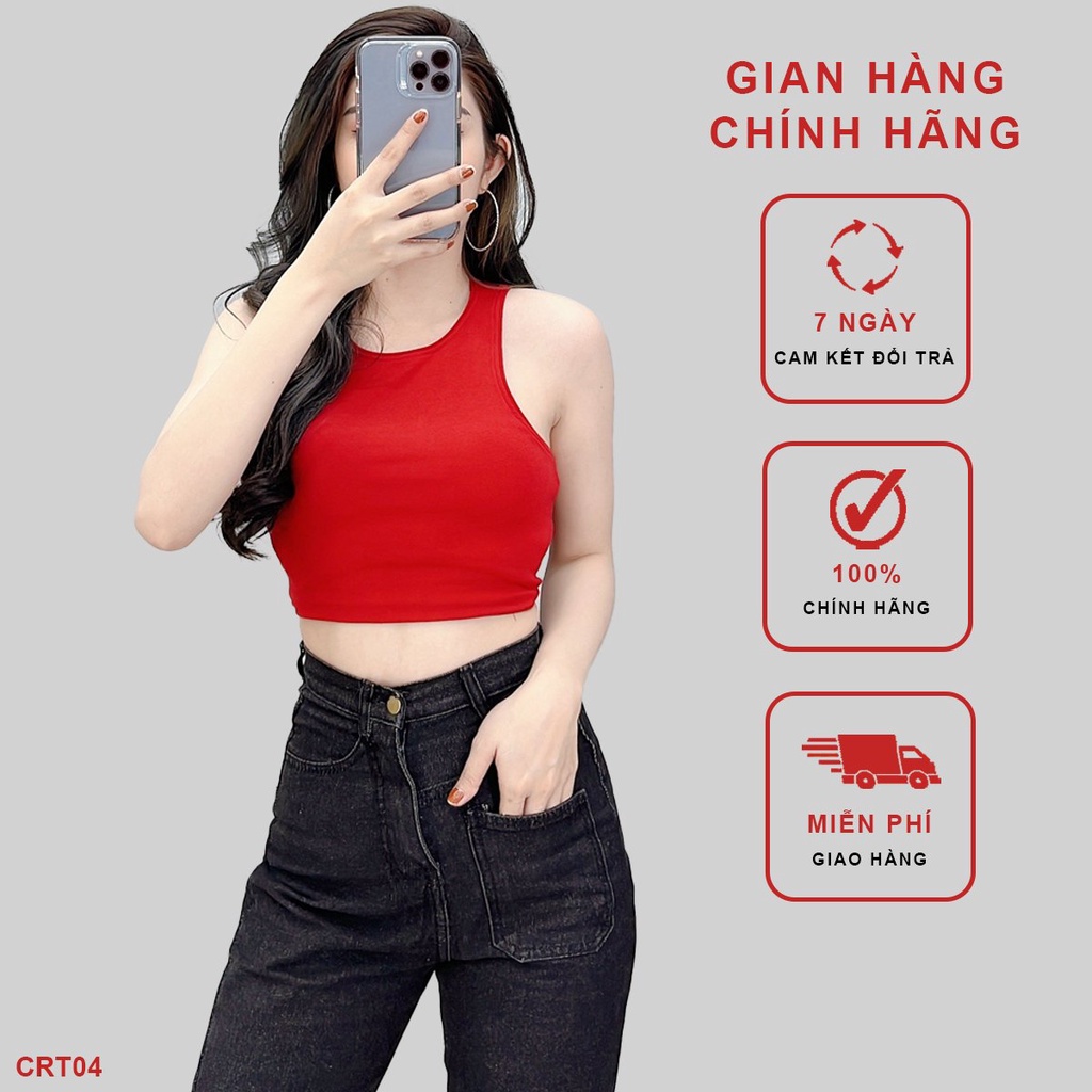 ÁO CROPTOP 3 LỖ SÁT NÁCH THỂ THAO HÀNG CAO CẤP CRT04 - Hí Shop