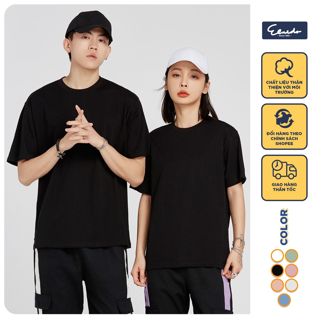 Áo thun unisex, áo phông trơn nam nữ không cổ, chất liệu cao cấp co giãn 4 chiều, thoáng mát form rộng oversize | BigBuy360 - bigbuy360.vn