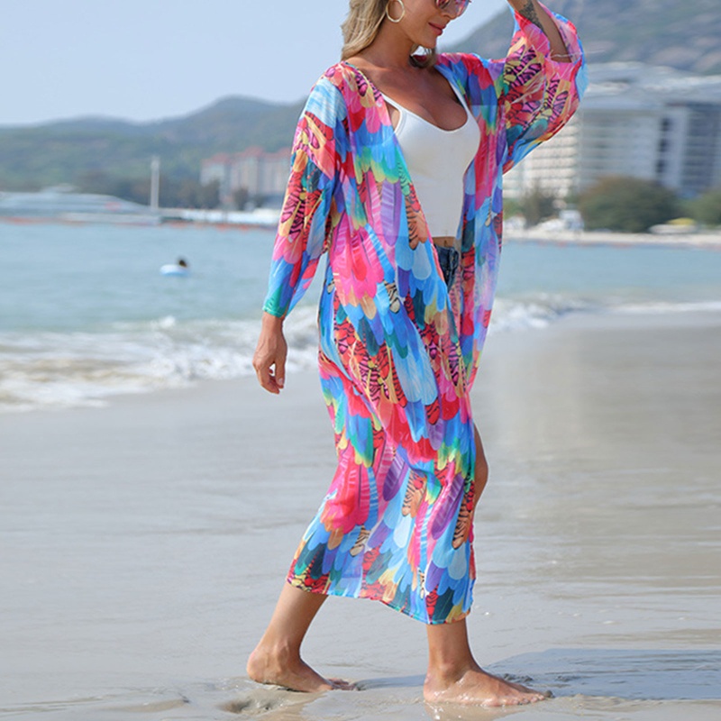 Áo Choàng Cardigan Che Phủ Dáng Dài Thời Trang Đi Biển