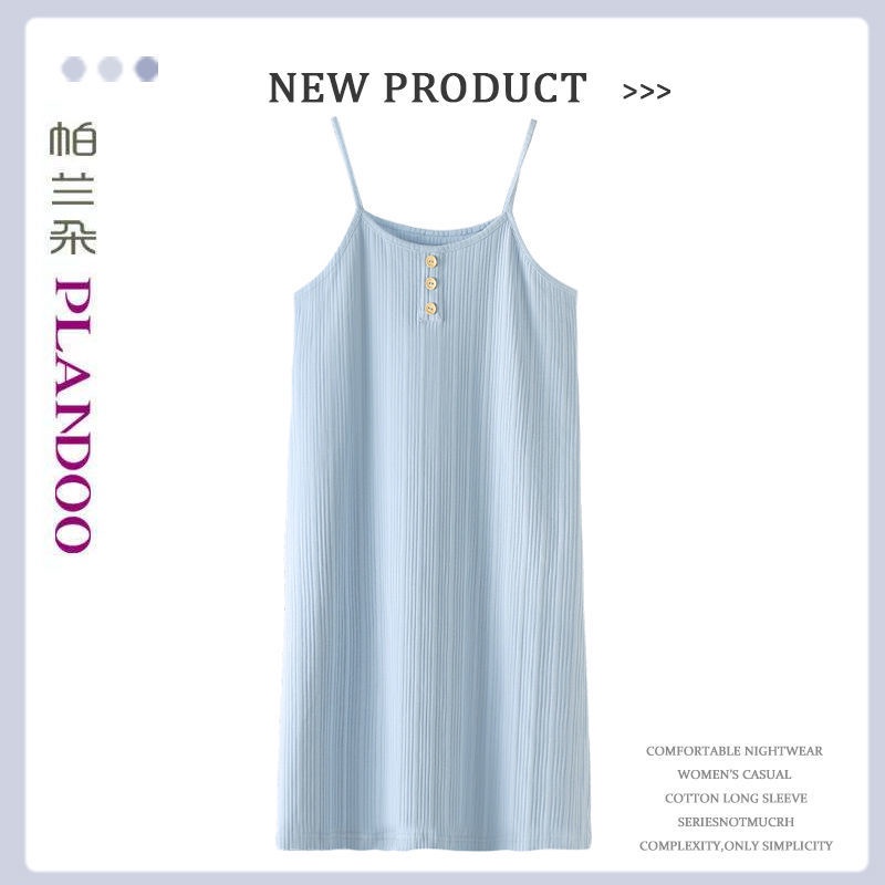 Đồ ngủ Chất cotton Mỏng Nhẹ Màu Trơn Dễ Thương Phong Cách Hàn Quốc Thời Trang Cho Nữ