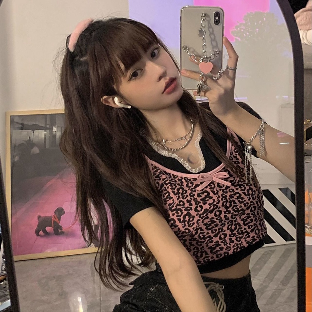 Áo Hai Dây Họa Tiết Da Báo Thời Trang Cho Nữ Sinh | BigBuy360 - bigbuy360.vn