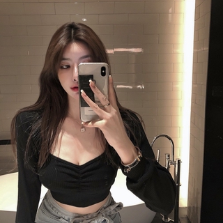 Áo thun croptop nhún ngực