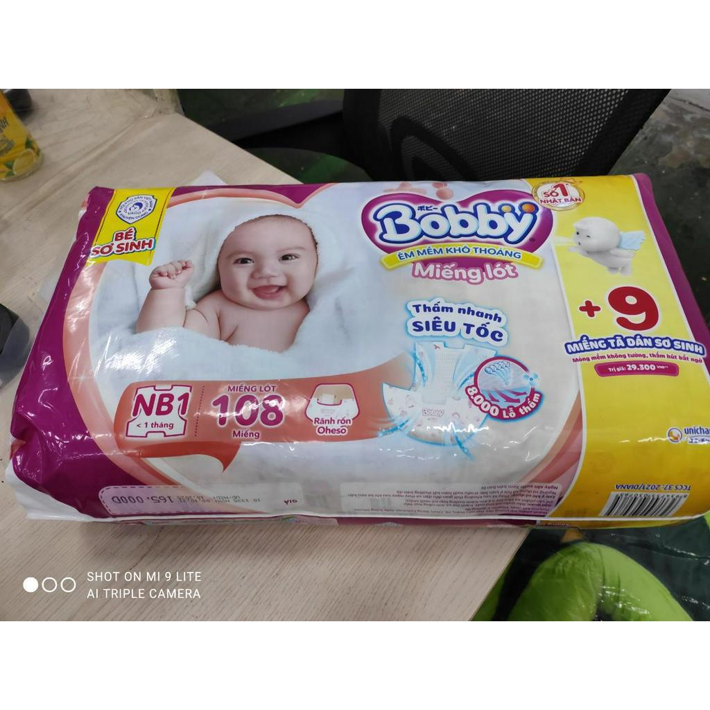 Miếng lót sơ sinh Bobby Newborn 1-108 miếng