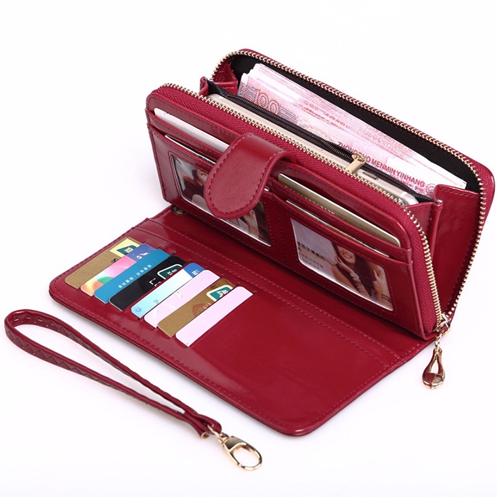 Ví dài cầm tay nữ nhiều ngăn da pu mềm mại phong cách Hàn Quốc size 19cm x 10cm VI-94