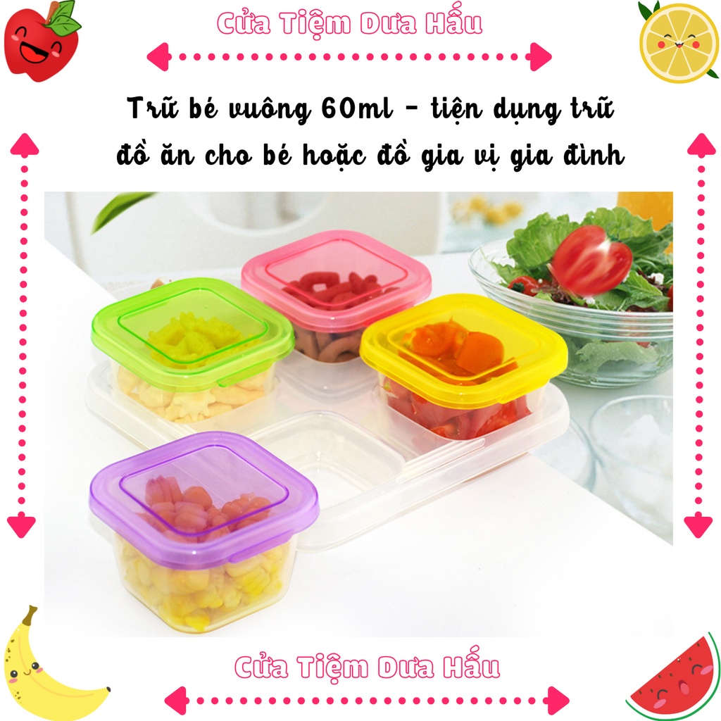 Hộp trữ đông ăn dặm 60ml, 250ml, 300ml cho bé, cho gia đình an toàn- Cửa tiệm dưa hấu