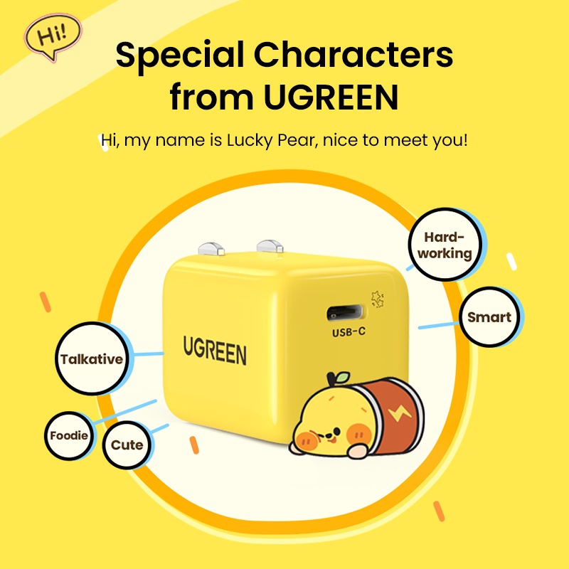 Cục sạc nhanh UGREEN mini 20W PD USB type-C thích hợp iPhone 13 13 Mini 13 Pro 13ProMax 12ProMax SE 11 Pixel Galaxy S