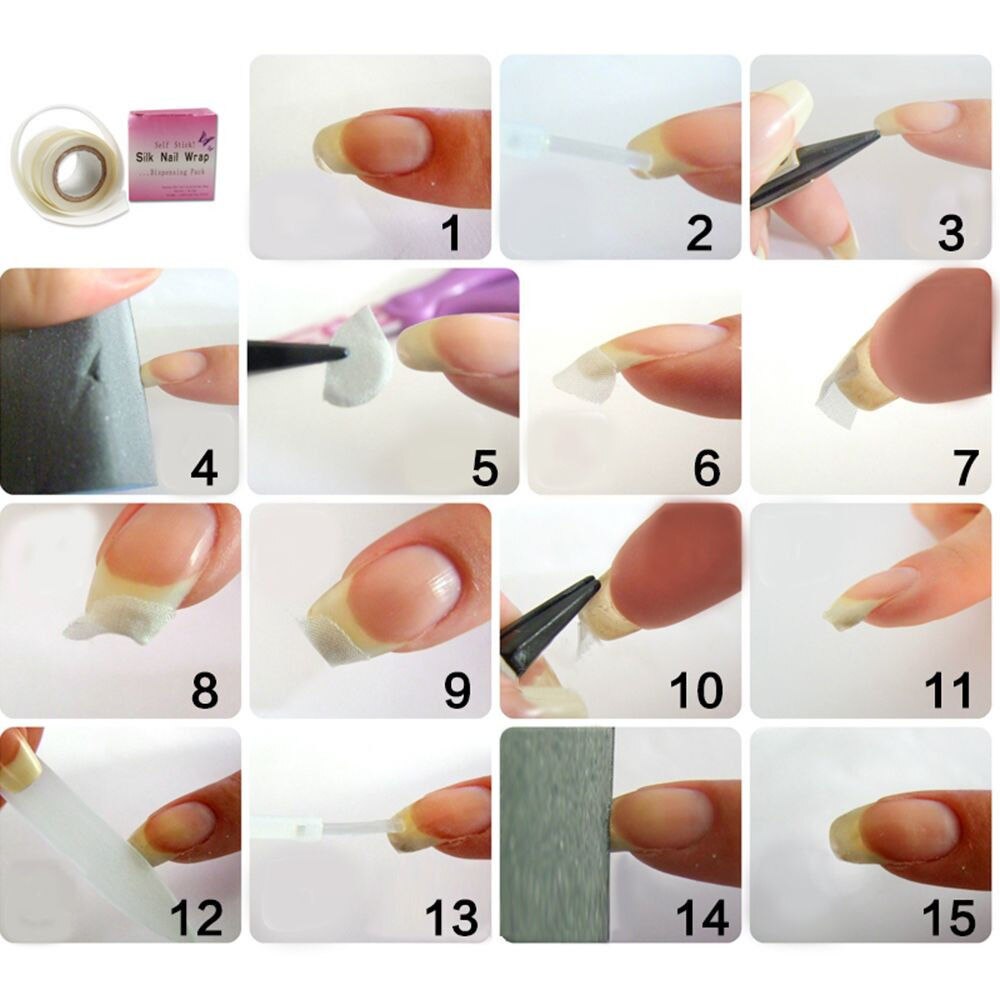 (Hàng Mới Về) 1 Cuộn Băng Keo Lụa Lụa Dán Móng Tay Giả Chắc Chắn Diy