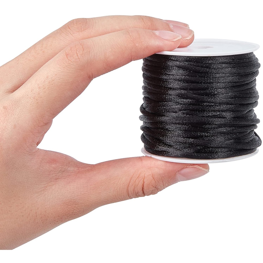 Cuộn dây nylon lụa satin 10 màu 2mm dùng làm vòng tay/Vòng cổ
