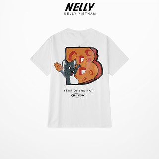 Áo thun tay lỡ NELLY cotton 4 chiều dáng unisex in hình mouse cheese mã N0065