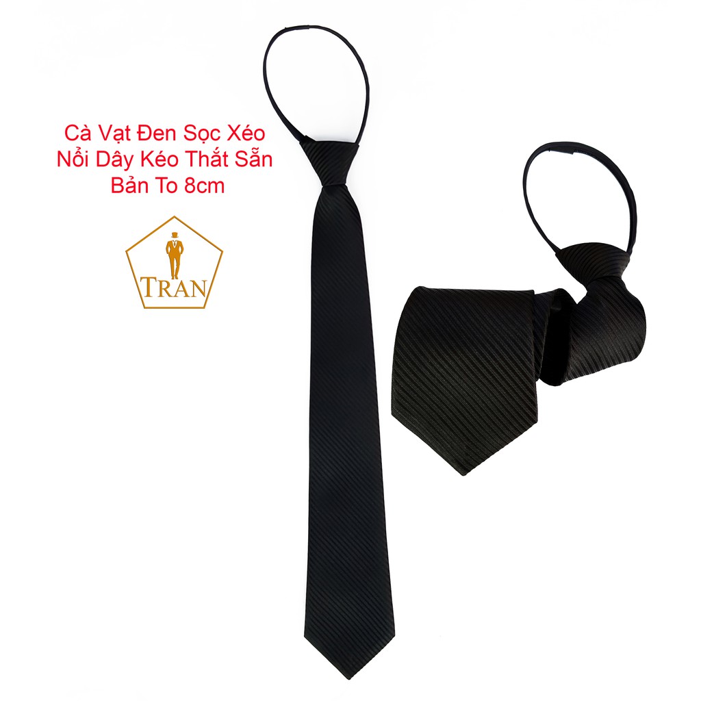 Cà Vạt, Caravat, Ca vat Đen Nam Bản Nhỏ, Bản To Cao Cấp 5cm