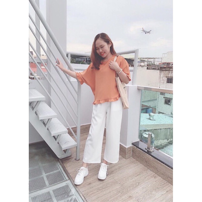 Quần đũi nữ,quần ống suông lưng cao,dây kéo trước chun sau