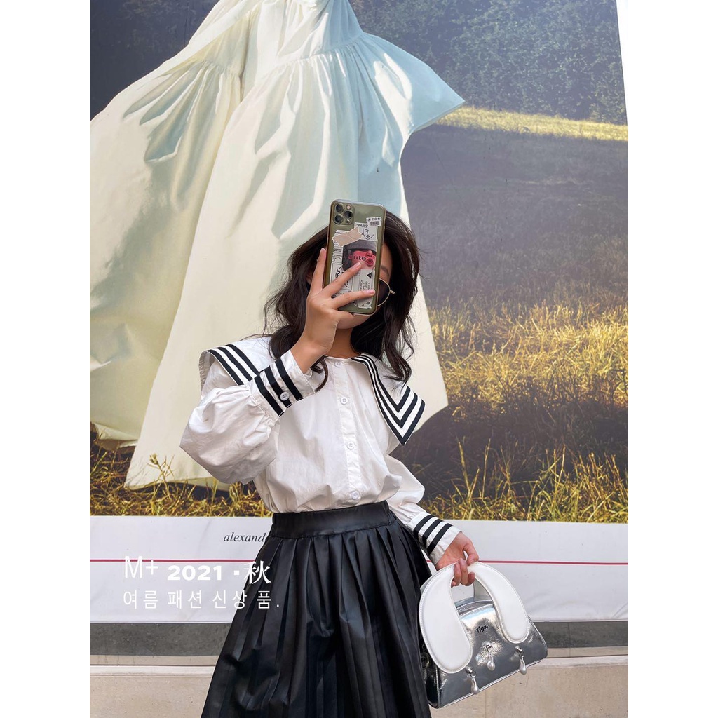 Aó sơ mi cổ thủy thủ cho bé gái size 110-160(5-12 tuổi)