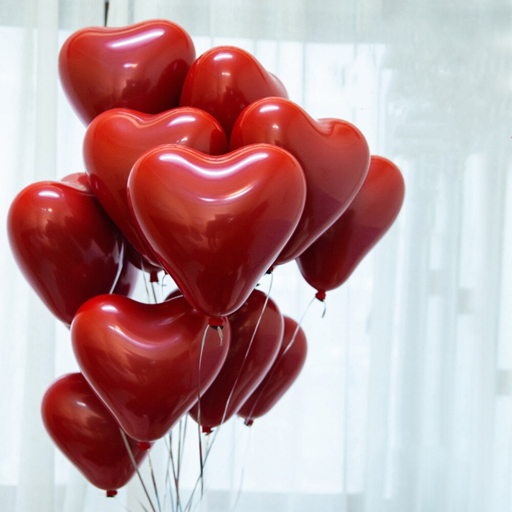10Pcs Thickened Double Layer Red Heart Balloons Wedding Party Decoration