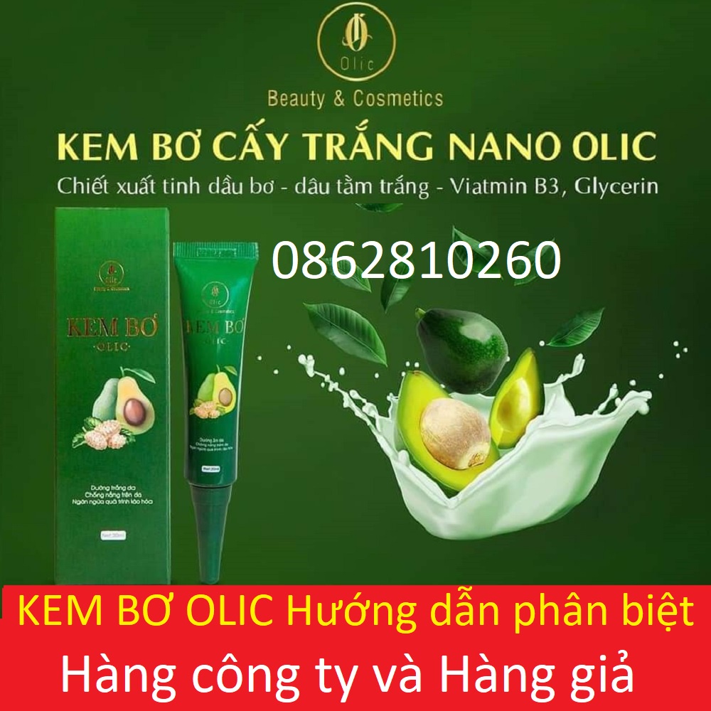 Kem bơ cấy trắng nano olic chính hãng