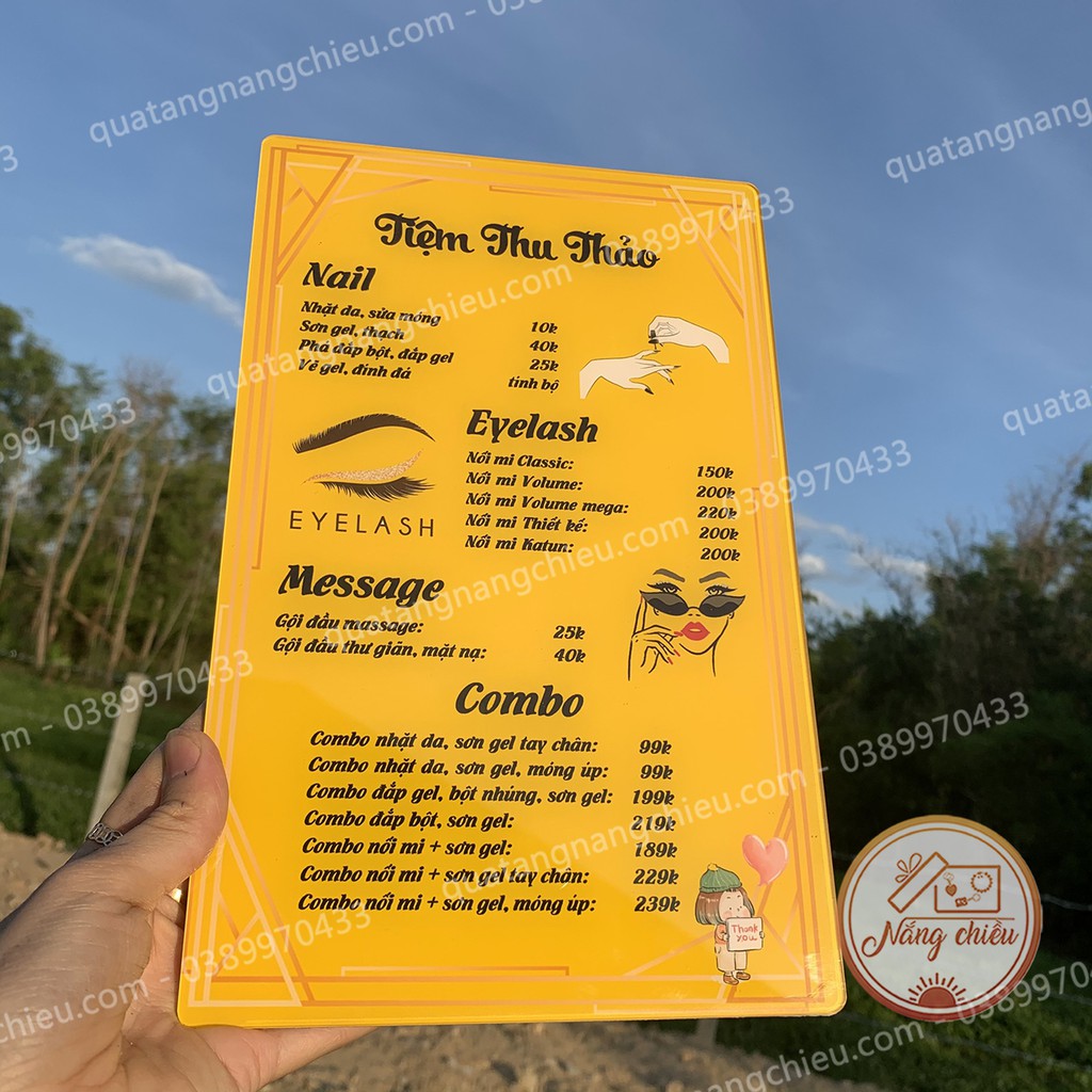 Menu cho tiệm Nail, Spa, Tóc in và thiết kế theo yêu cầu, menu giá rẻ , chất lượng _ Thiết kế theo yêu cầu của kháchhàng