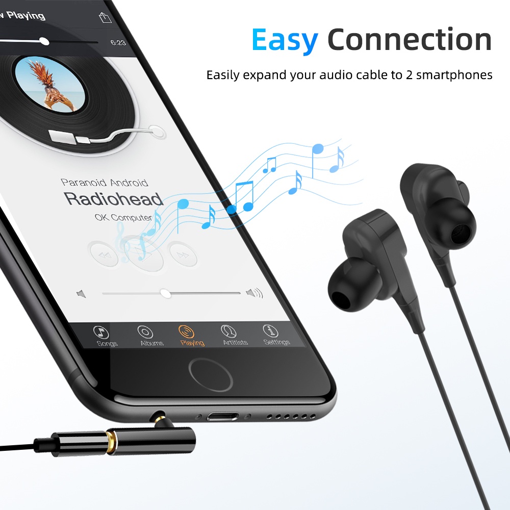 Đầu chuyển đổi âm thanh VIRWIR 3.5mm xoay góc 90 độ tiện lợi