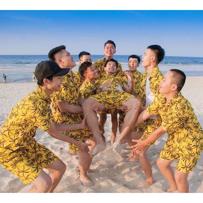 [SALE SOCK] Bộ đồ hoa lá hawaii đi biển, bộ sơ mi trái cây dành cho nhóm, team, công ty đi du lịch ĐẸP - MÁT - RẺ