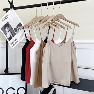 Bbstore's áo lụa hai dây cổ tim -a1261