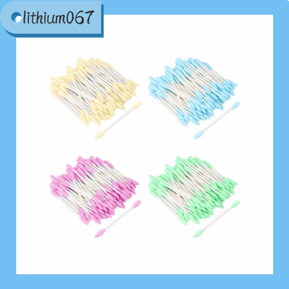 [Hàng mới về] 100 Tăm bông 2 đầu sử dụng 1 lần thích hợp cho nữ trang điểm Lithium067