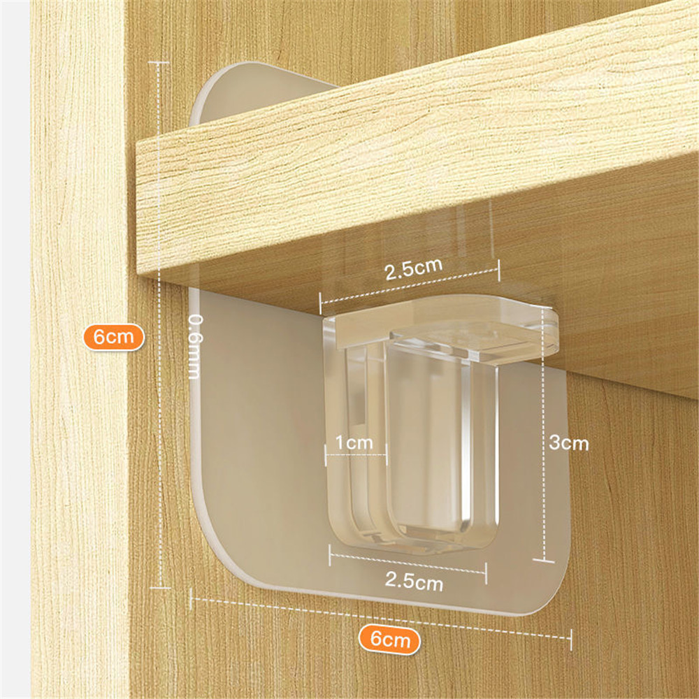 [sweet] 4pcs home kitchen Punch-free seamless Self-adhesive Wall Hooks Wardrobe Support Stand Fixed Bracket