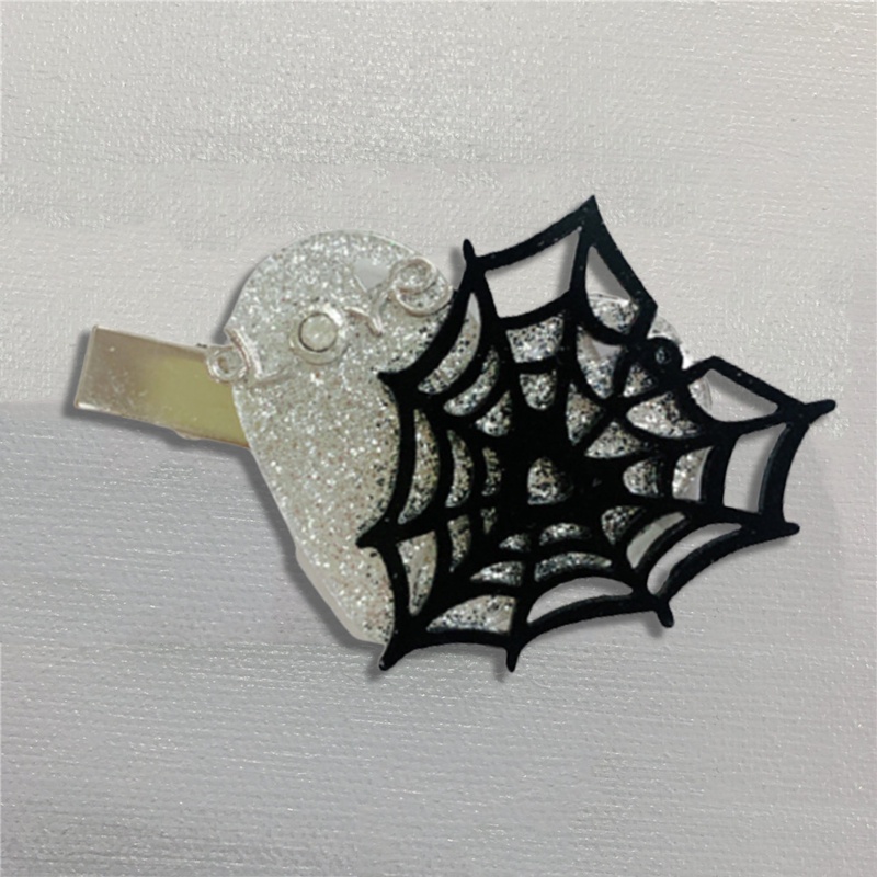 Kẹp Tóc Mạng Nhện Hình Trái Tim Halloween