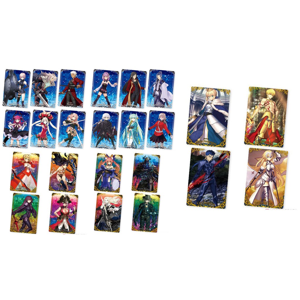 Thẻ Hình Nhựa Bánh Xốp Card sưu tập GACHA Fate Grand Order