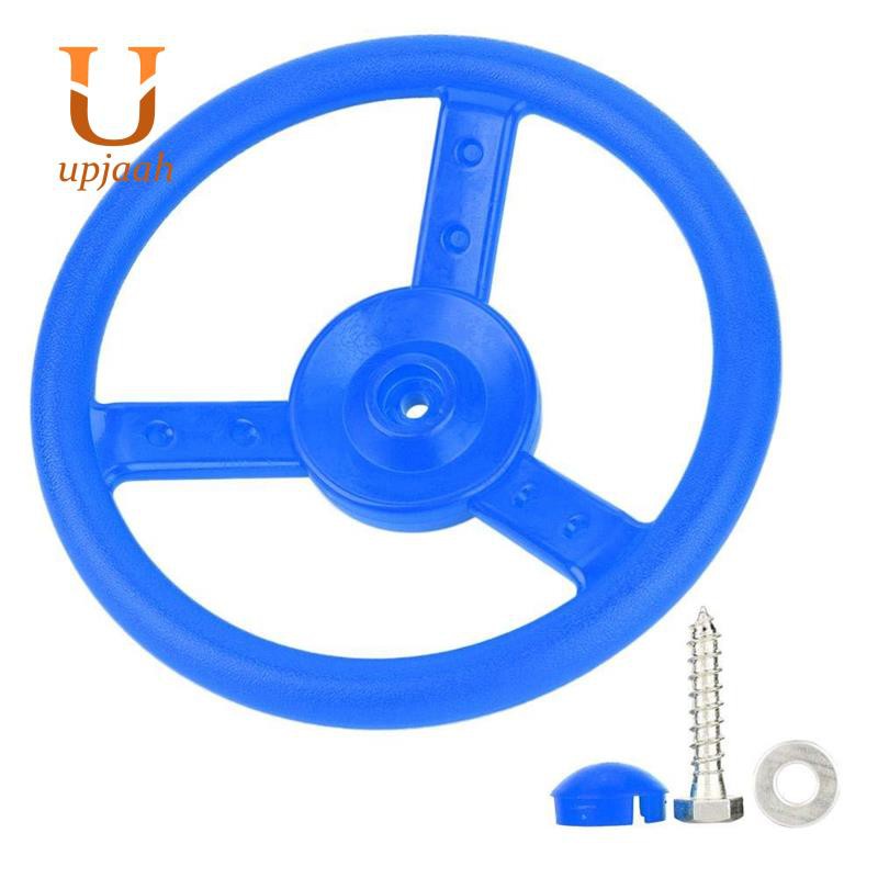 Blue Plastic Steering Wheel for Kids Frame Tree House Play House