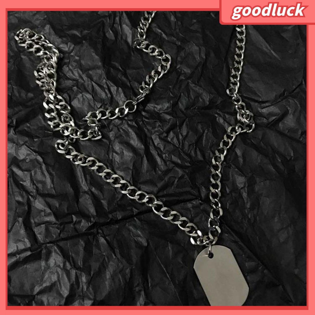 ps/1/3Pcs Unisex Cross Rectangle Tag Pendant Clavicle Chain Necklace Club Jewelry