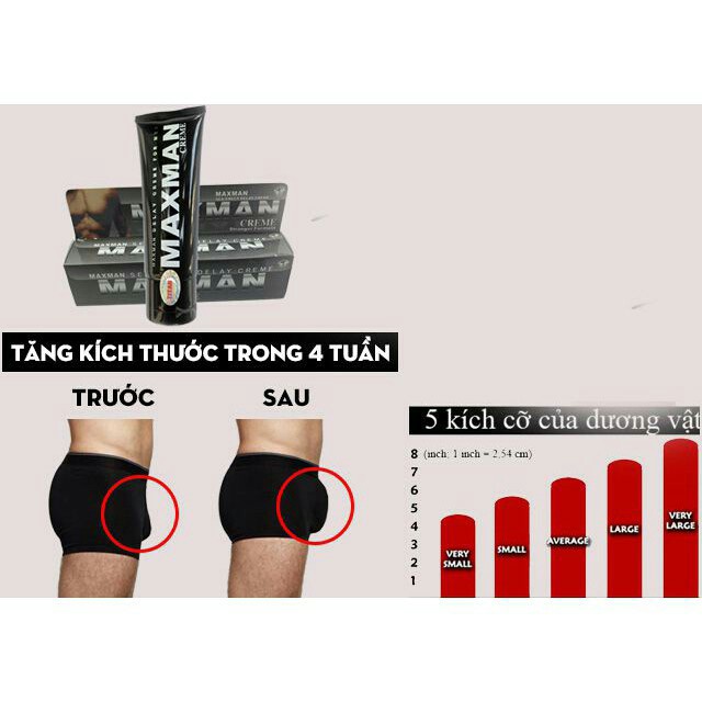 [Hàng USA] Gel Tăng Kích Thước Dương Vật MAXMAN - Chống xuất tinh sớm