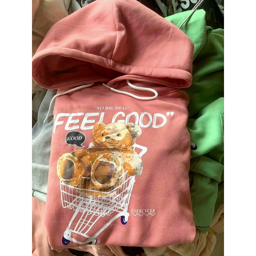 [Freeship] Áo hoodie unisex in gấu bông thời trang Miamo TP406